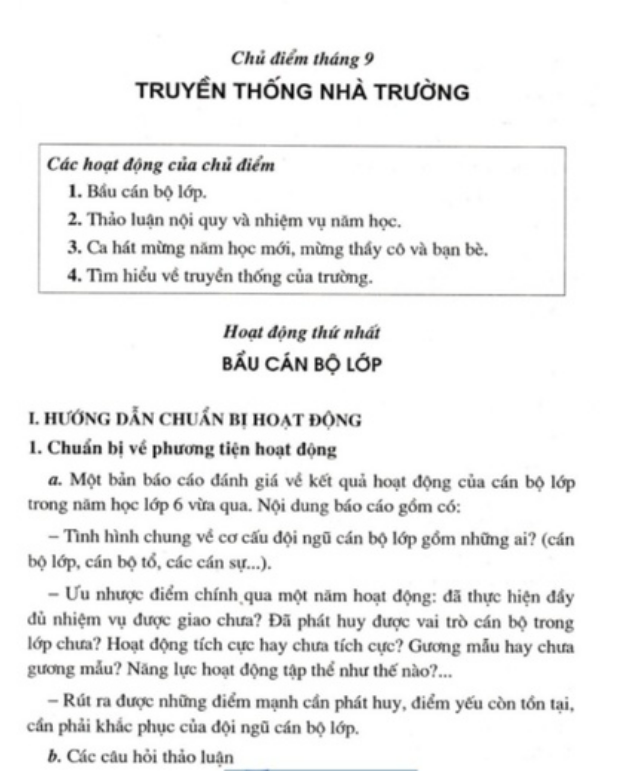 Sách Hướng dẫn thực hiện hoạt động giáo dục ngoài giờ lên lớp 7