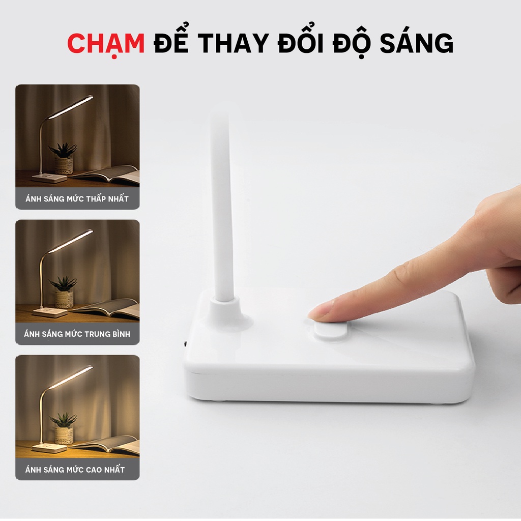 Đèn Học Để Bàn Chống Cận 3 Chế Độ Ánh Sáng - Đèn bàn Led tích điện đa năng hỗ trợ đọc sách, làm việc, trang trí Mẫu YL72 - JYooHome - Hàng Nhập Khẩu