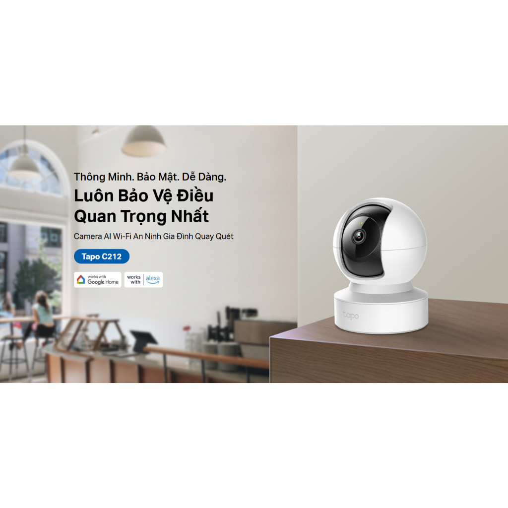 CAMERA WIFI TRONG NHÀ TAPO C212 3MP - Đàm thoại hai chiều, Xoay 360 Độ, Phát Hiện chuyển động, Cảnh Báo Âm, Ánh sáng - HÀNG CHÍNH HÃNG