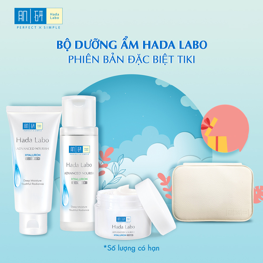 Bộ Dưỡng Ẩm Tối Ưu Hada Labo Advanced Nourish – Phiên Bản Đặc Biệt Tiki + Tặng Túi Da Đựng Mỹ Phẩm Cao Cấp Hada Labo