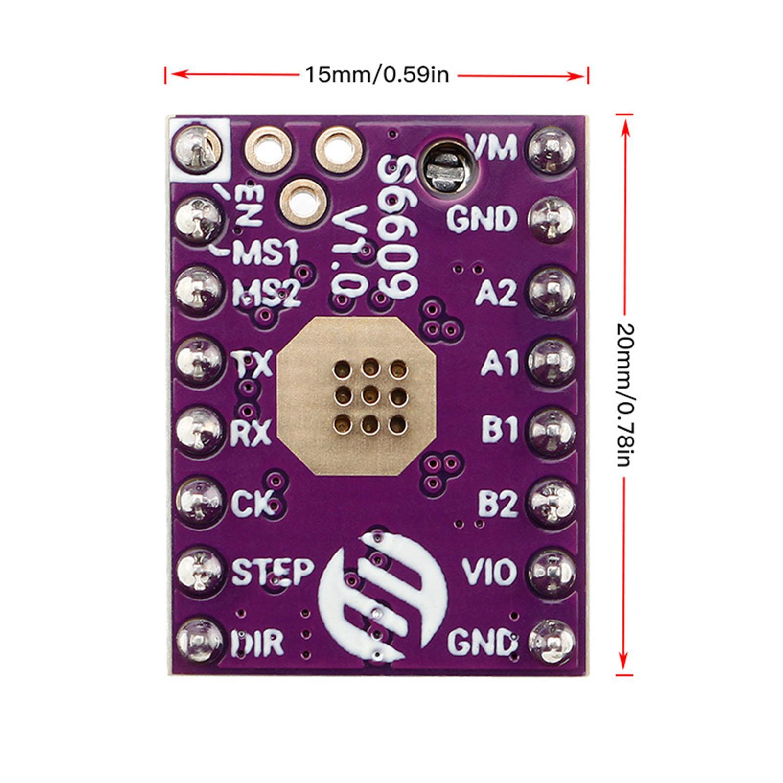 S6609 Stepstick Stepper Motor Driver Module UART, for 3D Printer Replace Tmc2208 Tmc2209 256 Microstep 3A Peak Current with Heat Sink