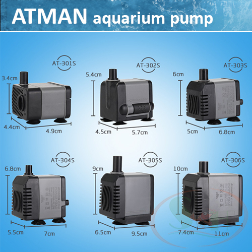 Máy bơm Atman AT 301S, 302S, 303S, 304S, 305S, 306S bơm chìm mini hồ cá tép thủy sinh