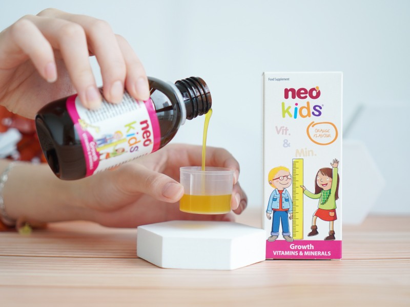 Siro NEO KIDS Growth - Vị Cam Thơm Ngon - Nhập Khẩu Từ Châu Âu - Hỗ Trợ Trẻ Biếng Ăn, Hấp Thu Kém, Suy Dinh Dưỡng