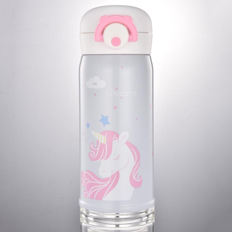 Unibird 500 ml Phim Hoạt Hình Kỳ Lân Bình Chân Không Thermos Cốc cho Trẻ Em Dễ Thương Thép Không Gỉ Cách Điện Chai Nước Du Lịch cho cô gái