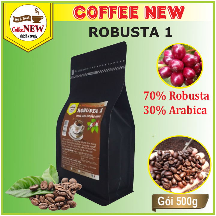 Cà Phê Rang Mộc Nguyên Chất - ROBUSTA1 - Dạng Xay (Gói 500gr) - Coffee New