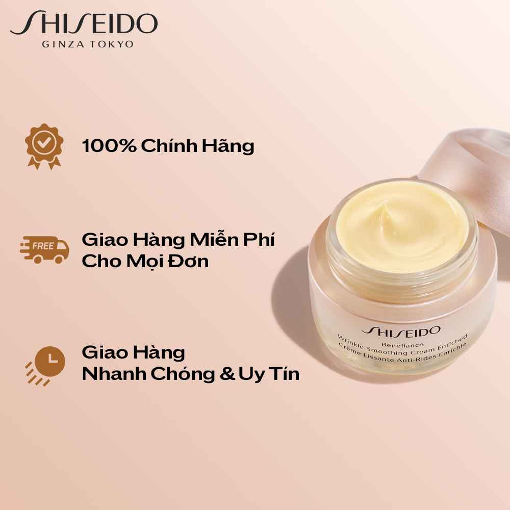 Kem dưỡng da chống lão hóa giàu ẩm Shiseido Benefiance Wrinkle Smoothing Cream Enriched 50ml