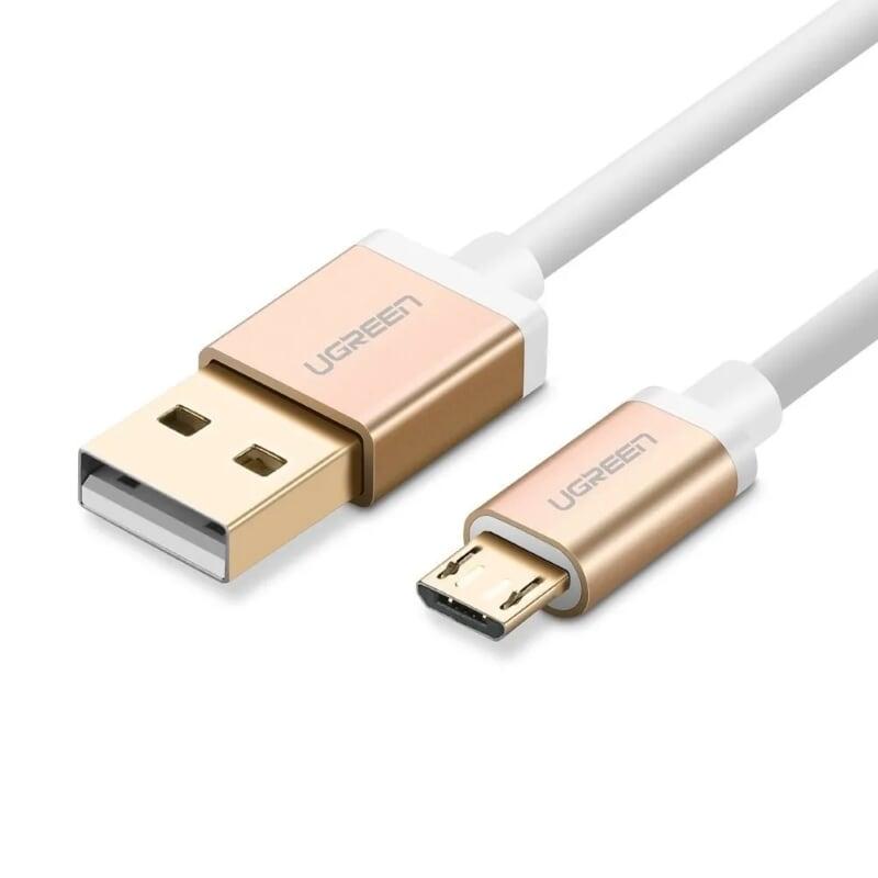 Ugreen UG30660US134TK 1M màu Vàng Cáp sạc truyền dữ liệu USB 2.0 sang MICRO USB đầu mạ vàng - HÀNG CHÍNH HÃNG