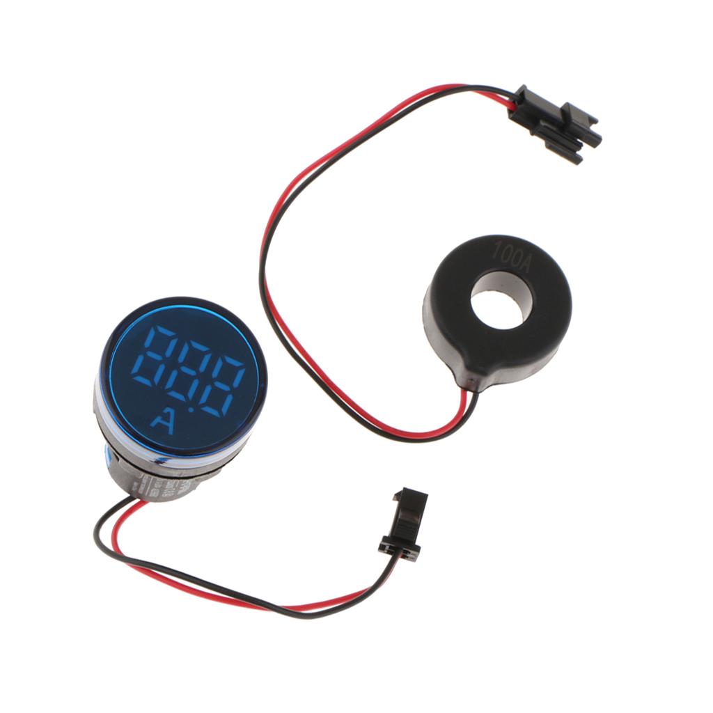 0-100A LED Digital Display Ammeter Current Meter Tester Ampere Meter Blue