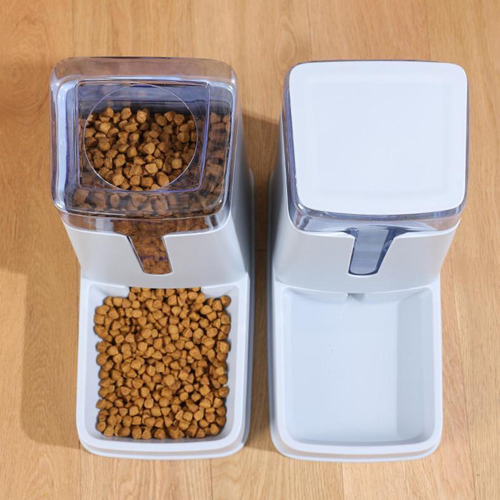 Pet Automatic Feeder Cat Dispenser Container for Cat Food Feeder White