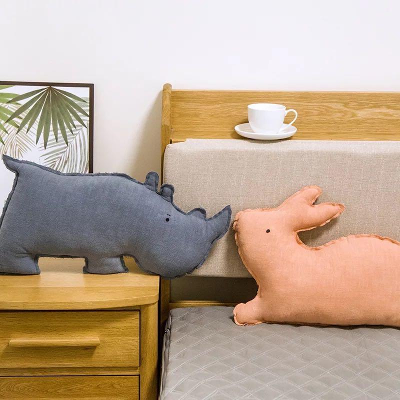 Bắc Âu Động Vật Thỏ Gấu Vỏ Gối Đệm Cho Bé Gái Dành Cho Trẻ Em Bé Plushed Vỏ Gối Đệm Cho Bé Phòng Mầm Non Trang Trí