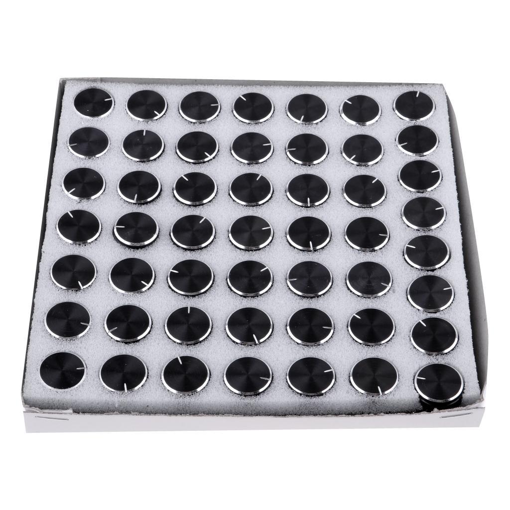 50Piece Aluminum Alloy Anti-Slip Potentiometer Control Knob 21x17mm Black