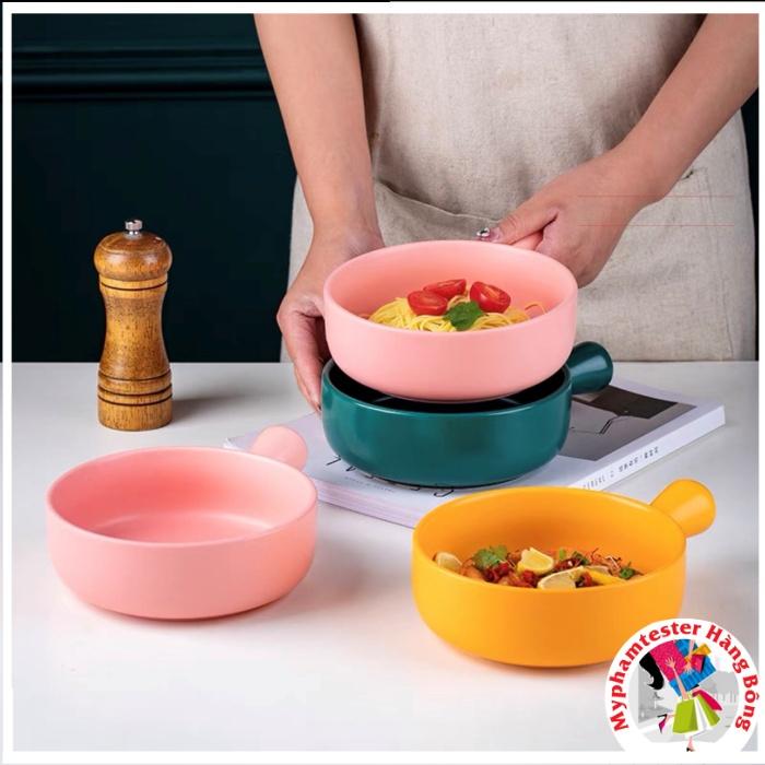 (HÀNG ĐẸP) Bát sứ, chảo nướng có tay cầm phong cách Hàn Quốc, đủ màu
