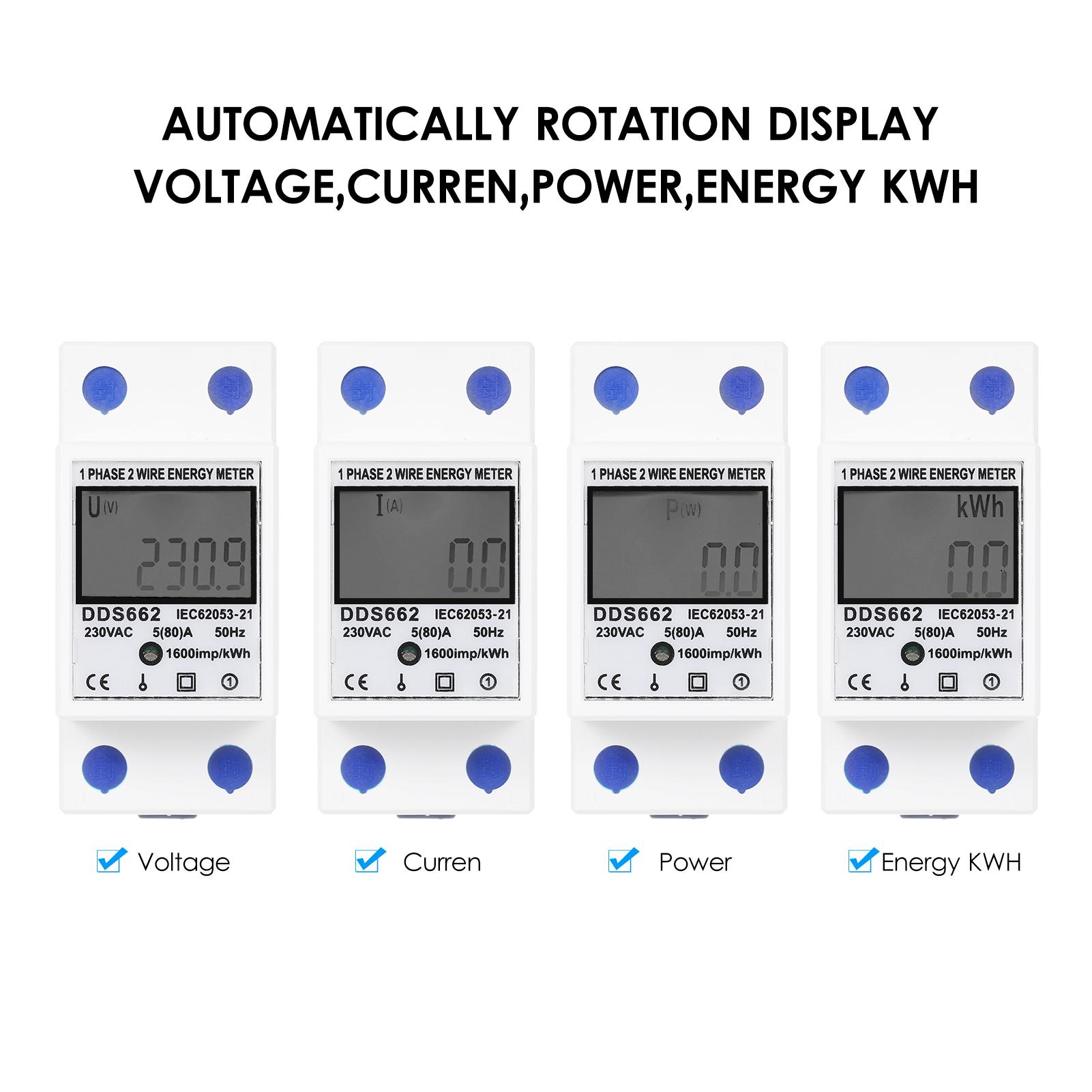 AC 230V Single Phase Energy Meter Without Backlight DDS662