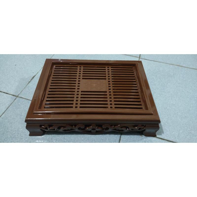 KHAY ẤM CHÉN HÌNH CHỮ NHẬT CÓ HOA VĂN -5685