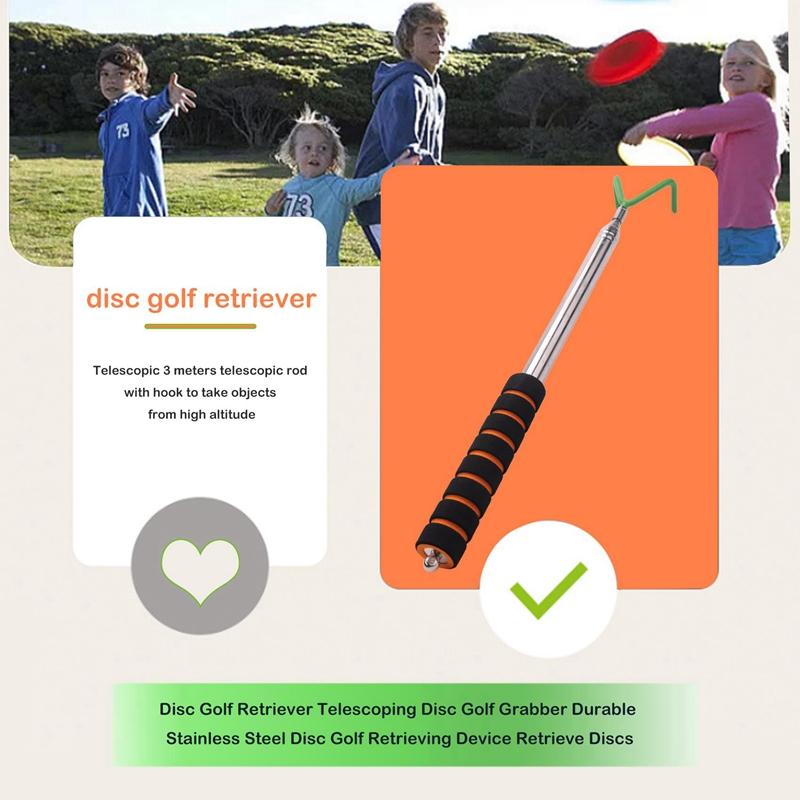 Đĩa Golf Retriever Kính thiên văn Đĩa Golf Grabber Đĩa thép không gỉ bền Thiết bị lấy đĩa chơi gôn Màu sắc: xanh lá cây