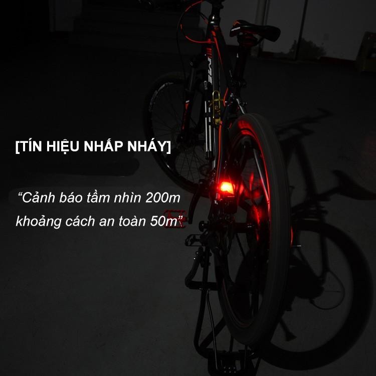 Bộ đèn hậu chớp cảnh báo cho xe đạp AGSO T1 - tự phát điện, chống nước, không cần pin