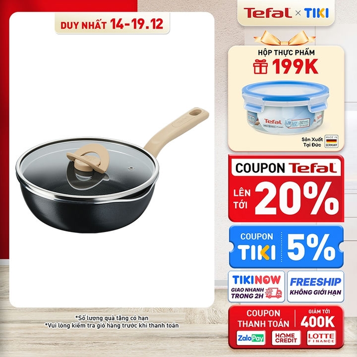 Chảo nồi có nắp chống dính đa năng Tefal One Pick Pot Pan 3 trong 1 - 22cm - Hàng chính hãng