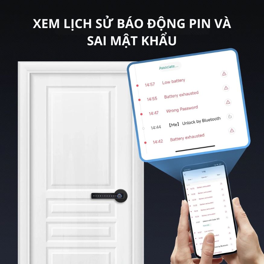 Khóa Cửa Thông Minh Kachi MK43 – Mở Khóa App Tuya + Vân tay + Chìa khóa + Mã số - hàng chính hãng
