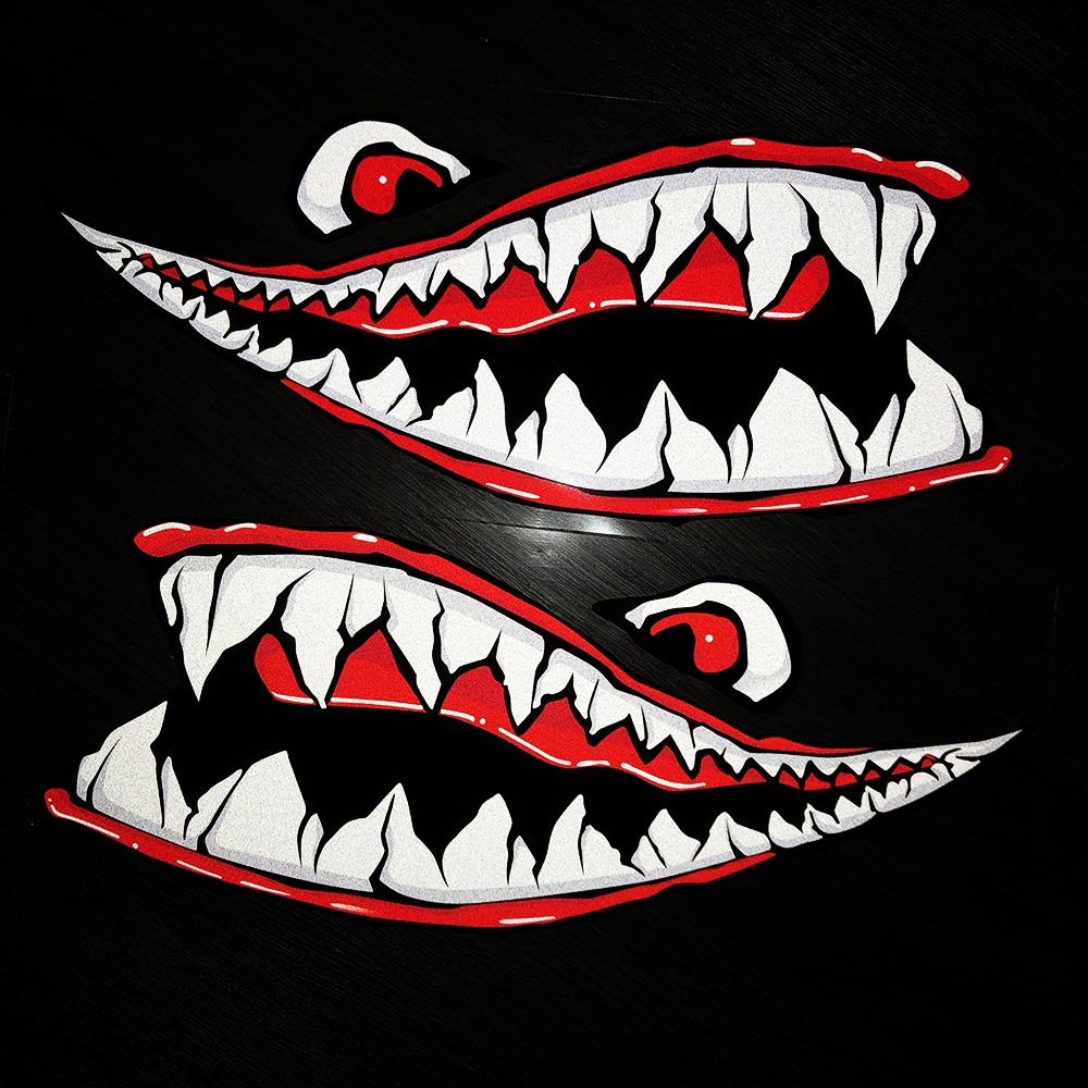 "Shark Mouth" Sticker Phản quang Xe máy Xe tay ga bên Decal Dán trang trí vui nhộn