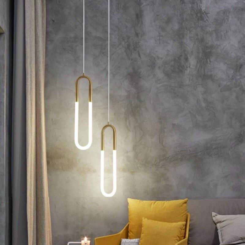 Đèn thả elip tích hợp led, đèn phòng ngủ, đèn decor