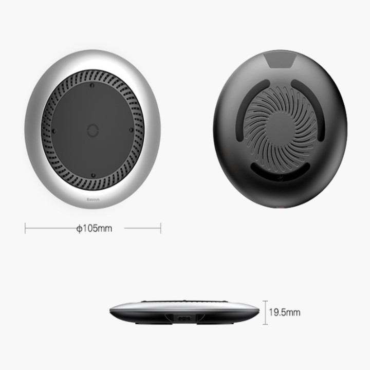 Đế sạc nhanh không dây tích hợp quạt hút tản nhiệt Baseus CCALL-XU01 cho Apple iPhone/ Samsung - Hàng nhập khẩu