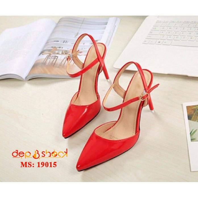 Giày sandal cao gót bít mũi big size gót nhon 7cm cao cấp Đep &shock MS-19015