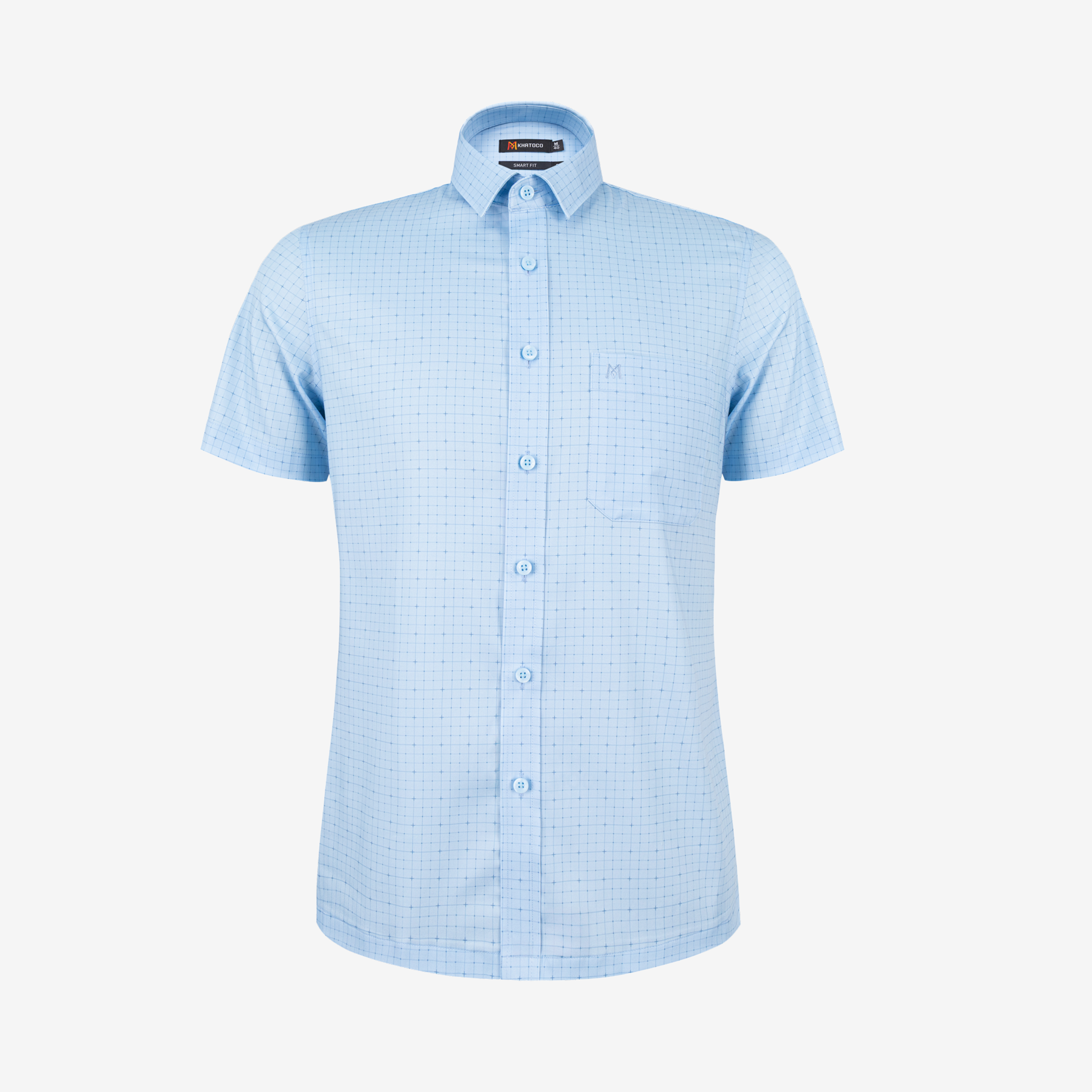 Áo sơ mi nam KHATOCO ngắn tay A1MN538S2-CNCR877-2711-N