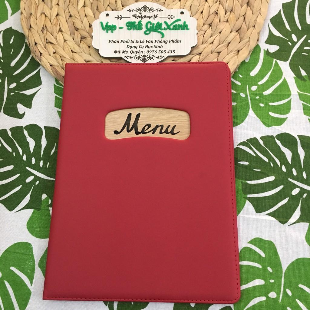 Bìa menu da khổ lớn 10 lá 205 may viền (24*32cm)