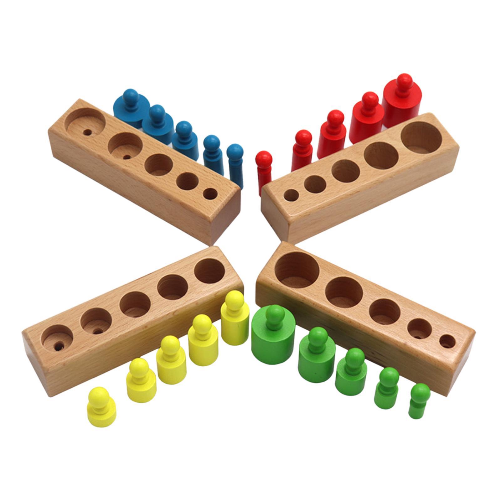 Column Block Toys Educational Wooden Sorter Toy for Kids Color Recognition Board