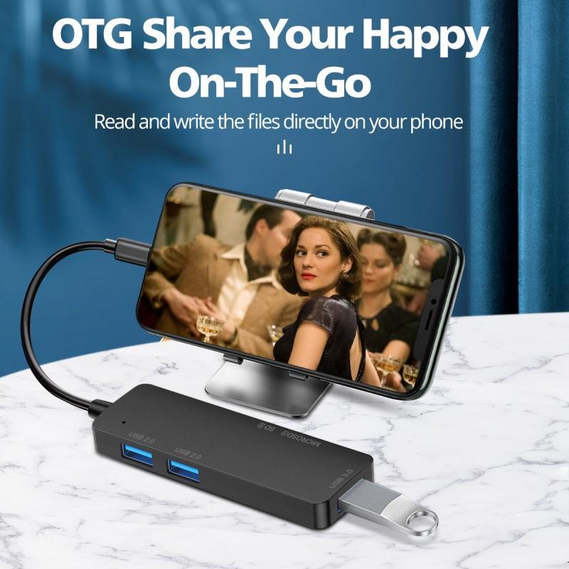 Bộ Chia Cổng ANKNDO Usb 3.0 Hub Type C 5 Trong 1 Tf Sd Cho laptop táo