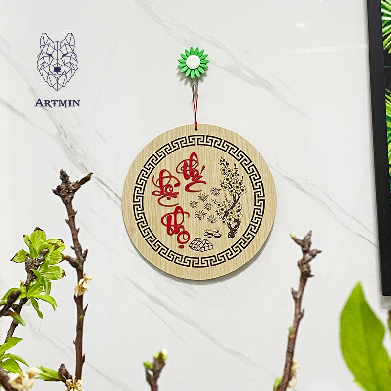 Chữ Phúc Lộc Thọ Thư Pháp - Bảng Gỗ Decor - Trang Trí Nhà Cửa - Tết
