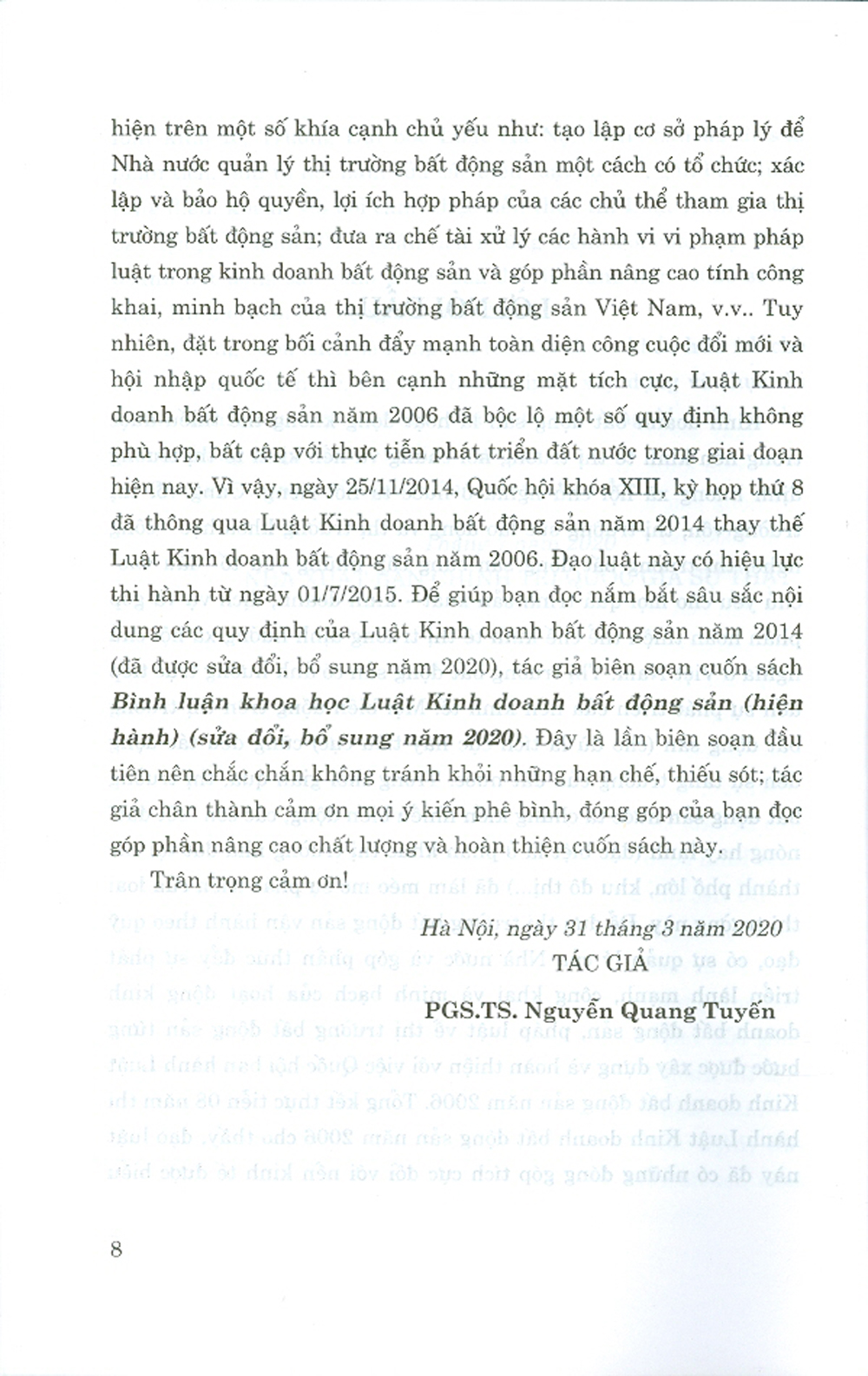 Bình Luận Khoa Học Luật Kinh Doanh Bất Động Sản (Hiện Hành) (Sửa Đổi, Bổ Sung Năm 2020) - Bìa mềm