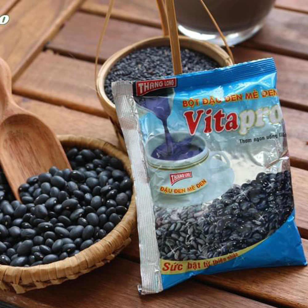 Bột Đậu Đen Mè Đen Vitapro 400gr Giúp Đen Tóc Đẹp Da, Lợi Sữa Cho Phụ Nữ Sau Sinh – Hàng Chính Hãng