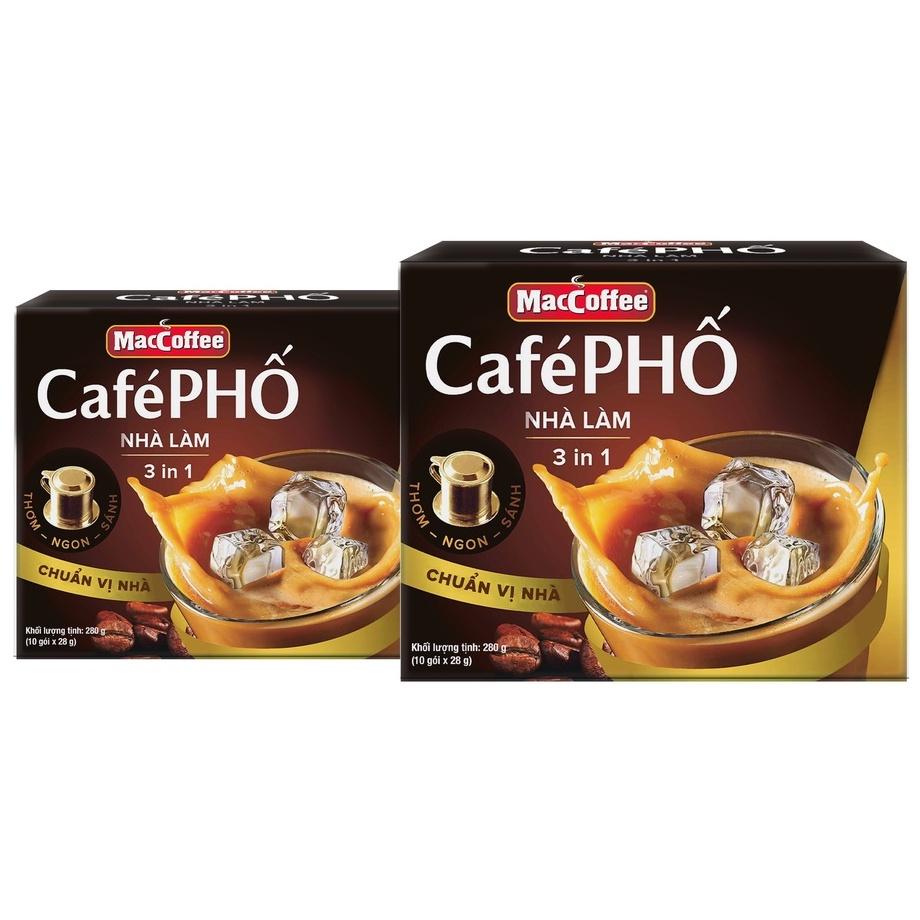 Combo 2 hộp Cà phê Phố Nhà làm - MacCoffee (hộp 10 gói x 28g)