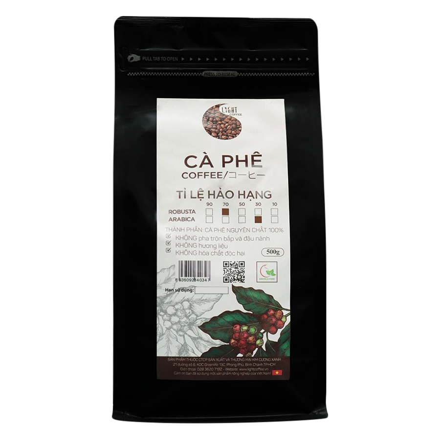 Cà phê hạt Light coffee Tỉ lệ hảo hạng 500g