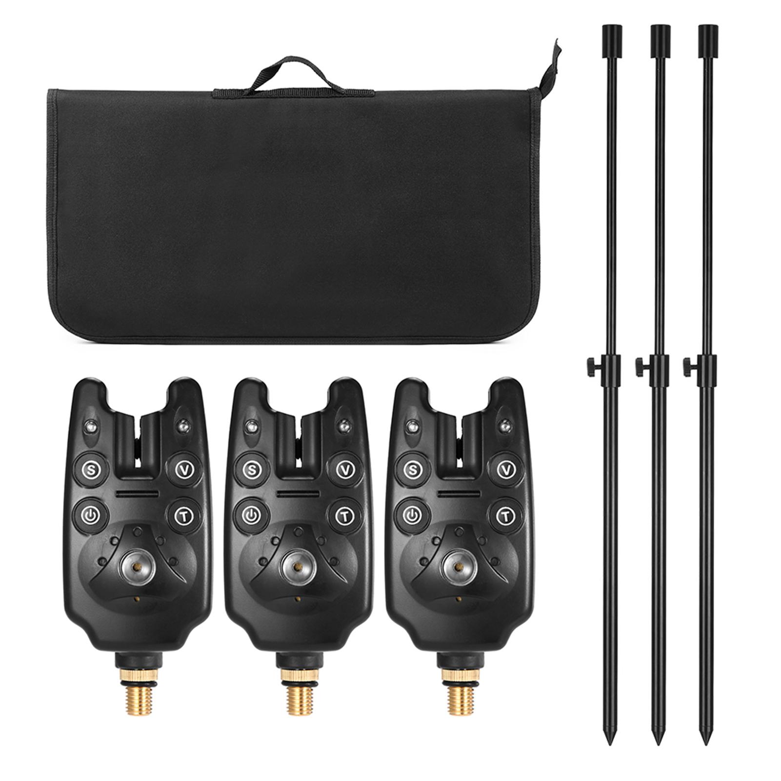 Bộ báo động cá cắn câu Cảnh báo bằng âm thanh và đèn led với loa đầu ra cao, thanh bằng hợp kim nhôm