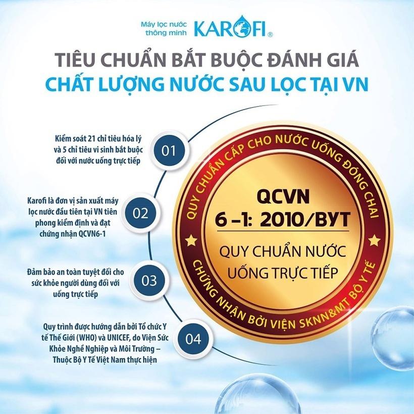 Máy Lọc Nước Để Gầm KAROFI KAQ-U05 PRO,10 Lõi Màng RO 100GPD Purifim sản xuất tại Mỹ, Hàng Chính Hãng