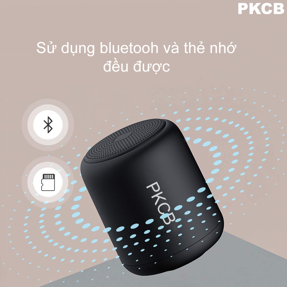 Loa Nghe nhạc bluetooth mini 5.0 Pin 10 Giờ PKCB120 Đen - Hàng Chính Hãng
