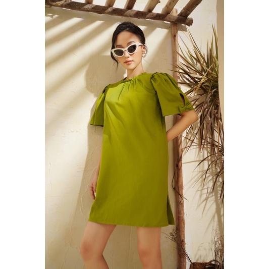 LIIN - Đầm suông nhún cổ tay bồng