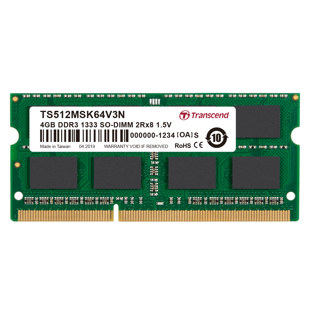 RAM Laptop Transcend 4GB DDR3 1333MHz SODIMM - Hàng Chính Hãng