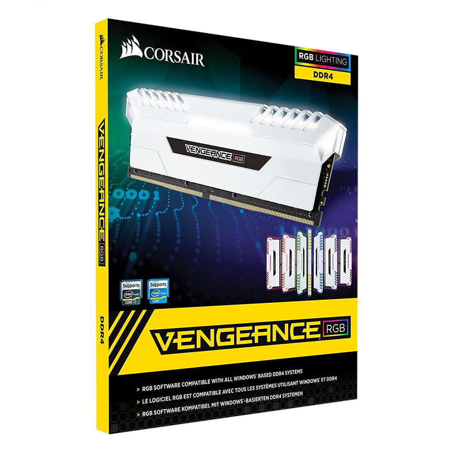 Bộ 2 Thanh RAM PC Corsair Vengeance RGB 8GB DDR4 3000MHz LED RGB - Hàng Chính Hãng