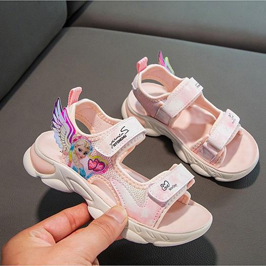 Dép sandal bé gái hình elsa Xăng đan đi học Dép quai hậu công chúa size 26-37