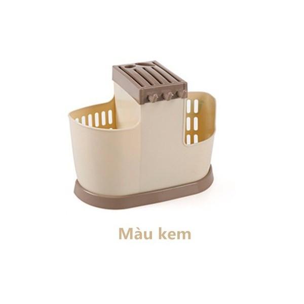 Bộ 1 Ống đựng đũa kèm 1 giá để bát nhựa HomeStar Hando