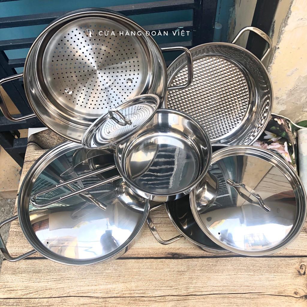 Bộ Nồi Chảo Xửng Fivestar Inox 3 Đáy Cao Cấp
