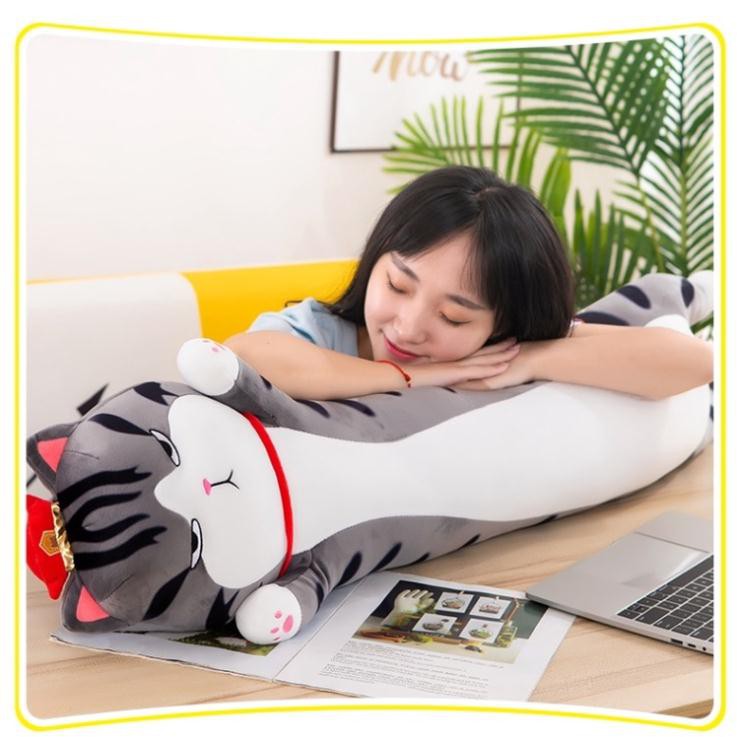 Gối ôm mèo hoàng thượng cho bé ngủ ngon – Quà tặng thú nhồi bông mèo mặt quạu siêu dễ thương – Size từ 60 đến 130 cm – Gấu bông mèo quý tộc