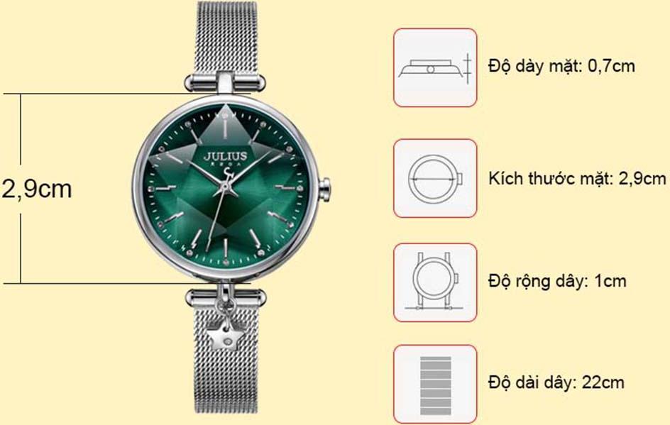 Đồng hồ nữ Julius JA-1145C (Đồng)