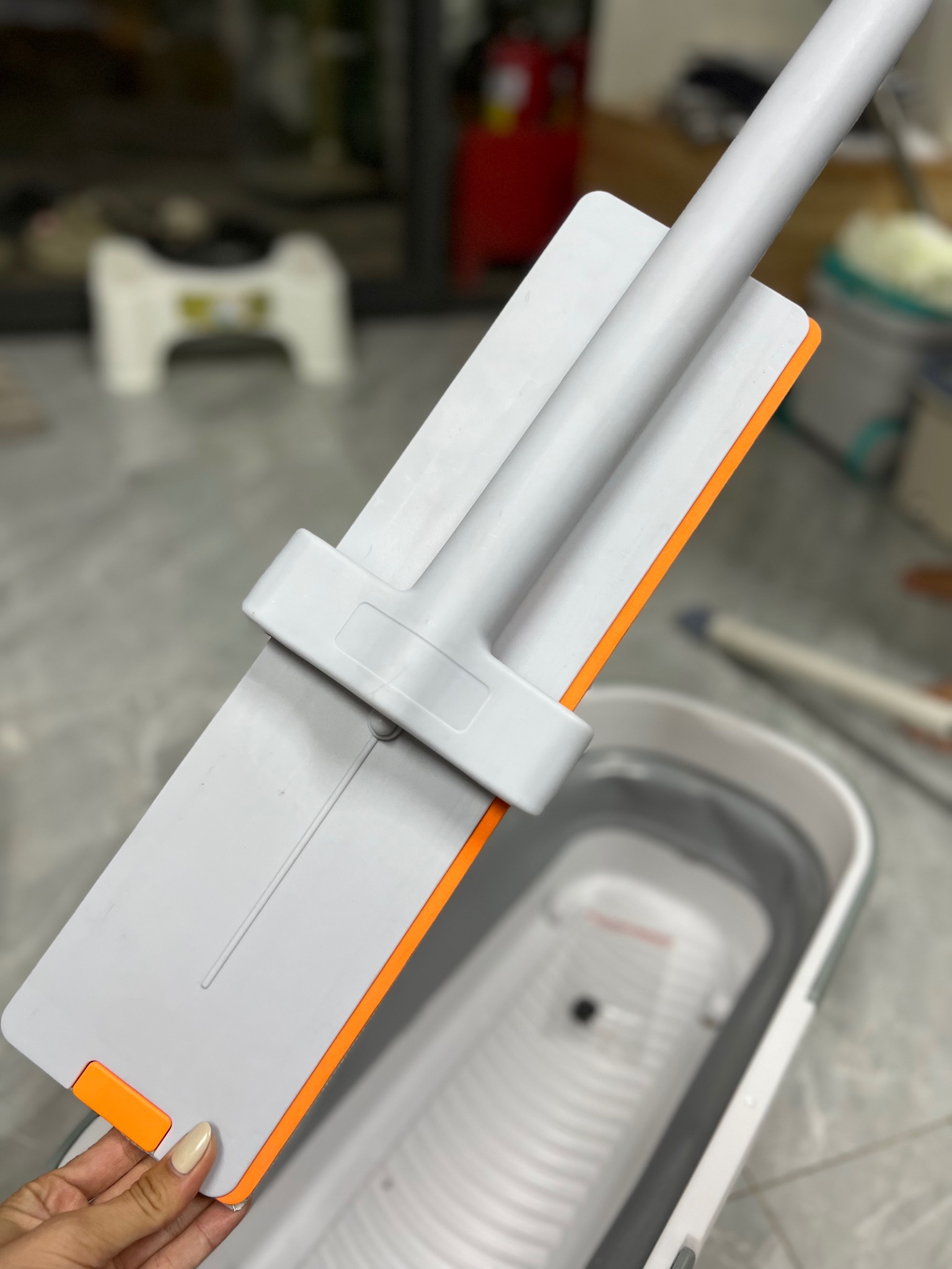 Cây lau nhà tự vắt thông minh, chổi lau nhà tự vắt thiết kế silicon gạt nước đa năng cây lau dài 128cm
