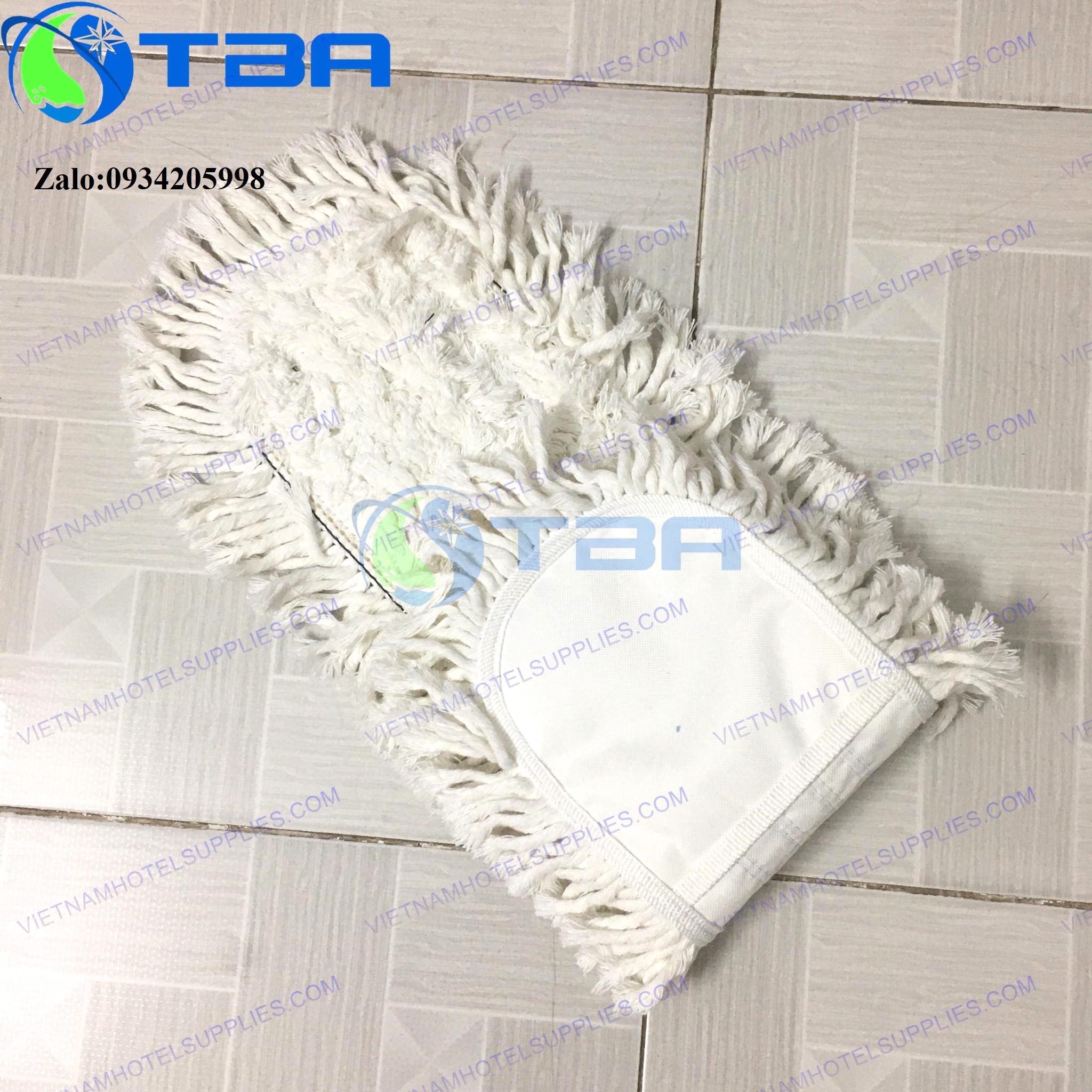 Combo cây lau sàn công nghiệp 60cm sợi cotton màu trắng nhập khẩu cao cấp