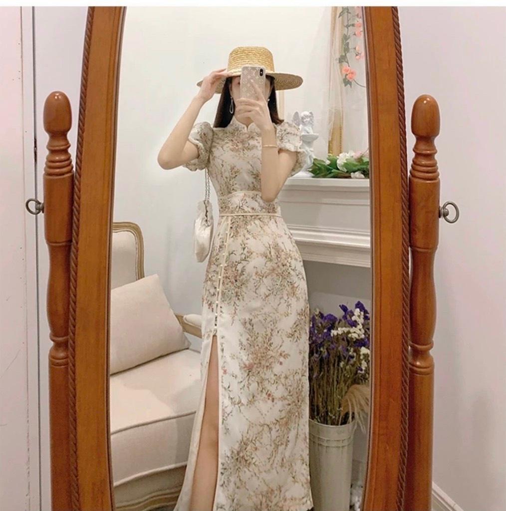 ĐẦM BODY CỔ TÀU HOA NHÍ XẺ TÀ  13850