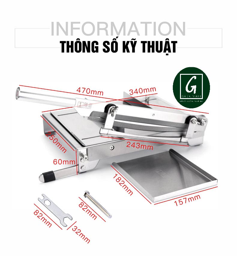 Dao Chặt Thịt Gà, Thái Thịt Bò Đông Lạnh, Cắt Chân Giò, Thái Thuốc Bắc KD0288, 2 Lưỡi Thép 30CR13, Inox 430 - Tặng Tay Mài KD0315